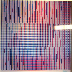 Yaacov Agam Rainbow Star agamograph (left)